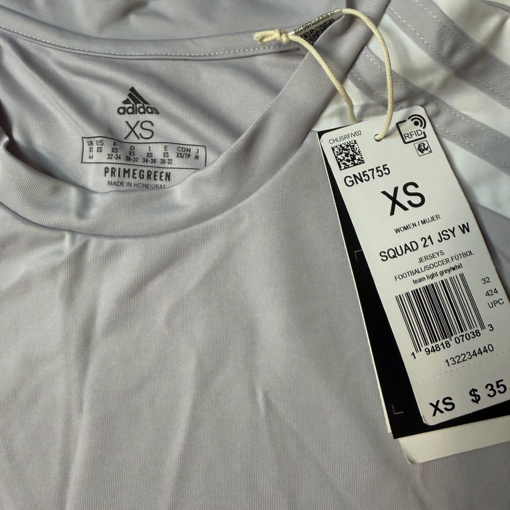 NWT Adidas Women's Squad 21 Gray Jersey (KB1 - Picture 6 of 9